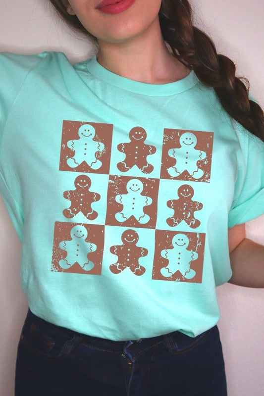 Checkered Gingerbread Man Graphic Tee