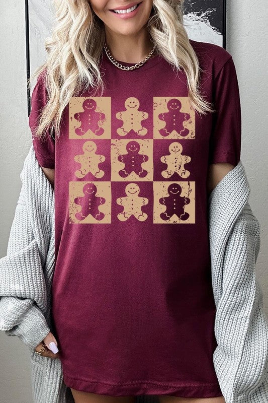 Checkered Gingerbread Man Graphic Tee