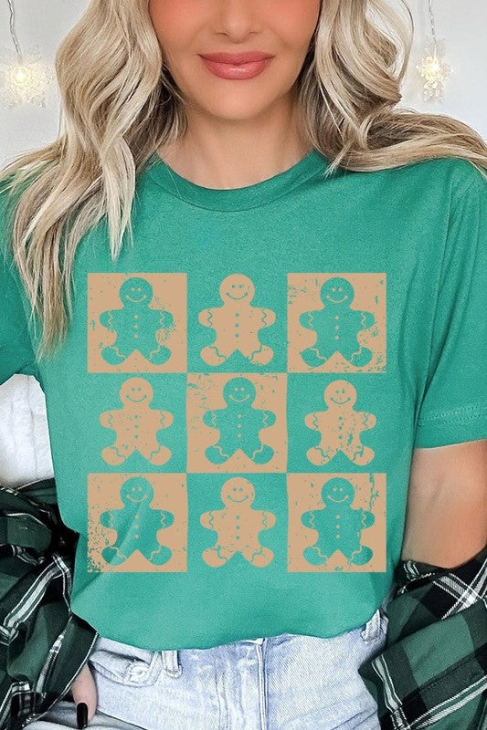 Checkered Gingerbread Man Graphic Tee