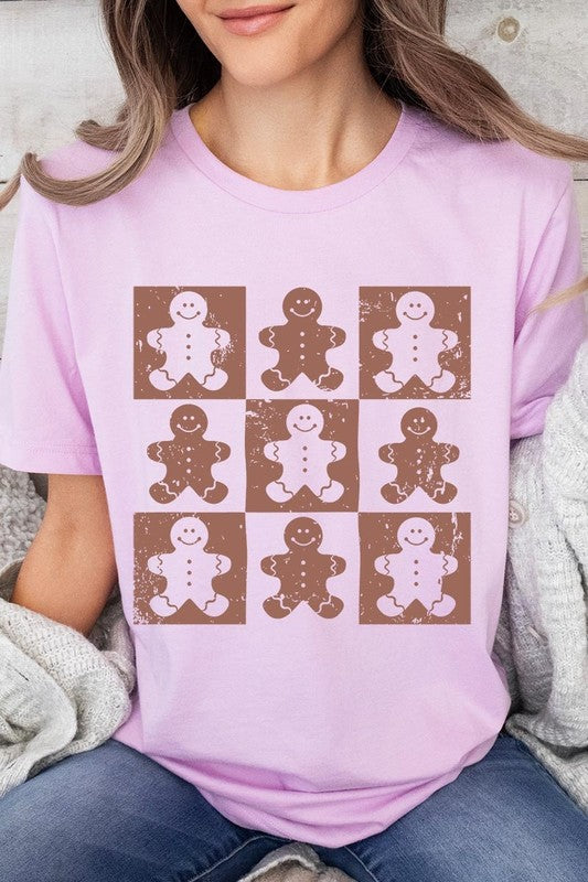 Checkered Gingerbread Man Graphic Tee