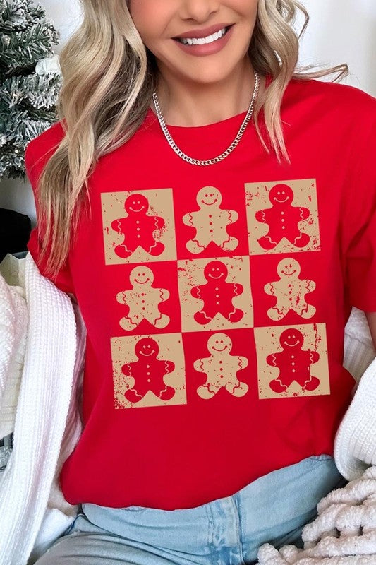 Checkered Gingerbread Man Graphic Tee