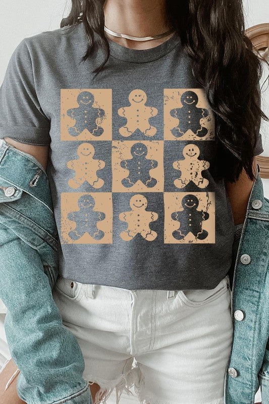 Checkered Gingerbread Man Graphic Tee