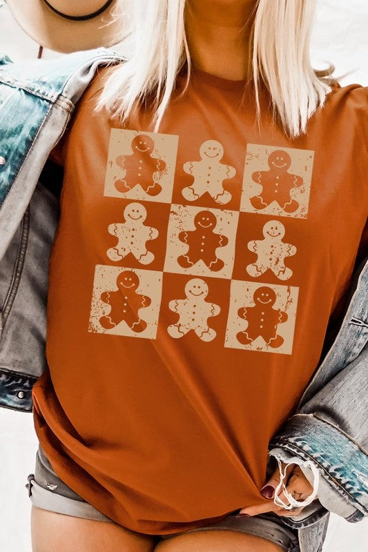 Checkered Gingerbread Man Graphic Tee