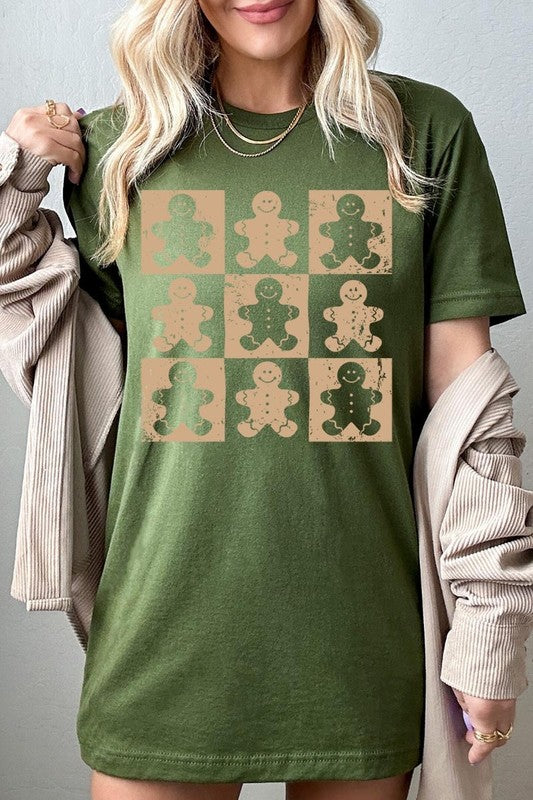 Checkered Gingerbread Man Graphic Tee