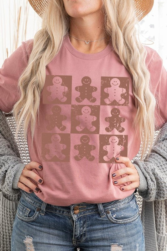 Checkered Gingerbread Man Graphic Tee