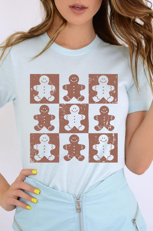 Checkered Gingerbread Man Graphic Tee