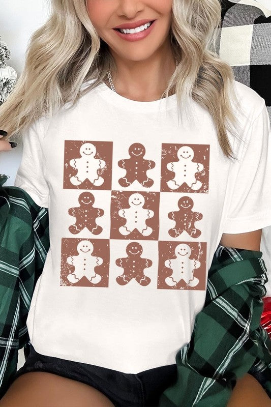 Checkered Gingerbread Man Graphic Tee