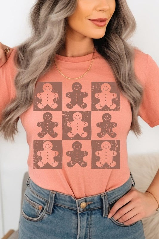 Checkered Gingerbread Man Graphic Tee