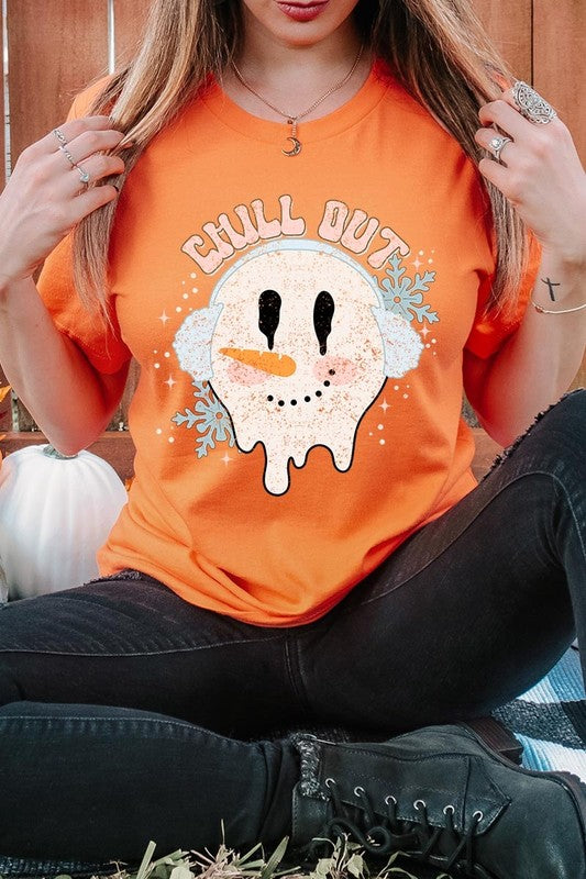 Chill Out Melting Snowman Graphic Tee