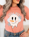 Chill Out Melting Snowman Graphic Tee