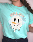 Chill Out Melting Snowman Graphic Tee