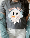 Chill Out Melting Snowman Graphic Tee