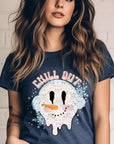 Chill Out Melting Snowman Graphic Tee