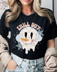 Chill Out Melting Snowman Graphic Tee