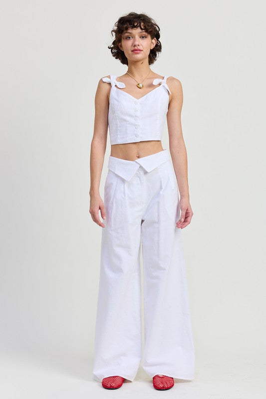 Emory Park Fold Over Pants with Wide Leg