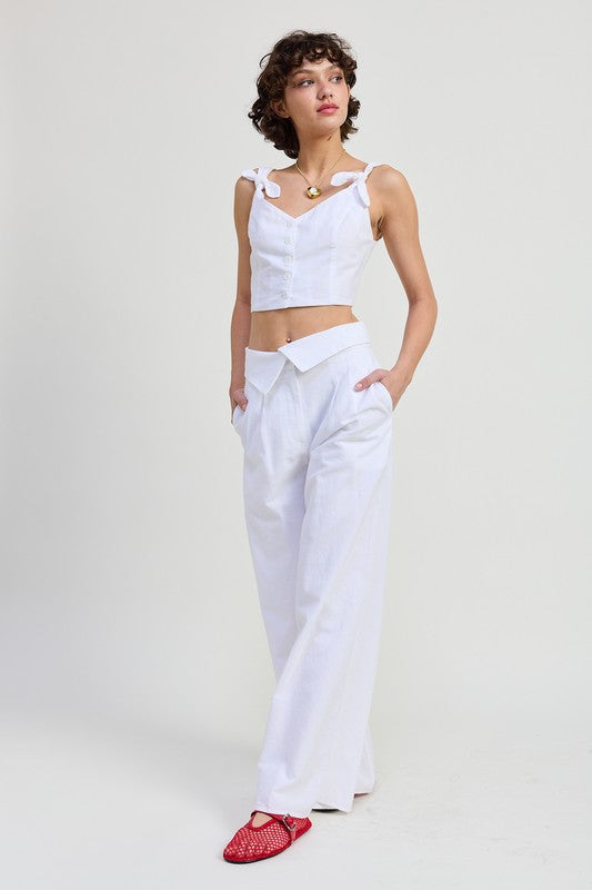 Emory Park Fold Over Pants with Wide Leg