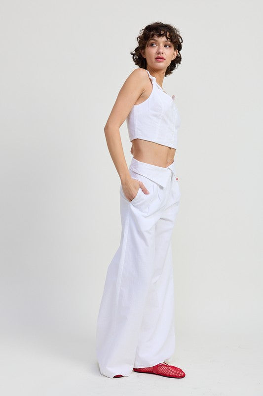 Emory Park Fold Over Pants with Wide Leg