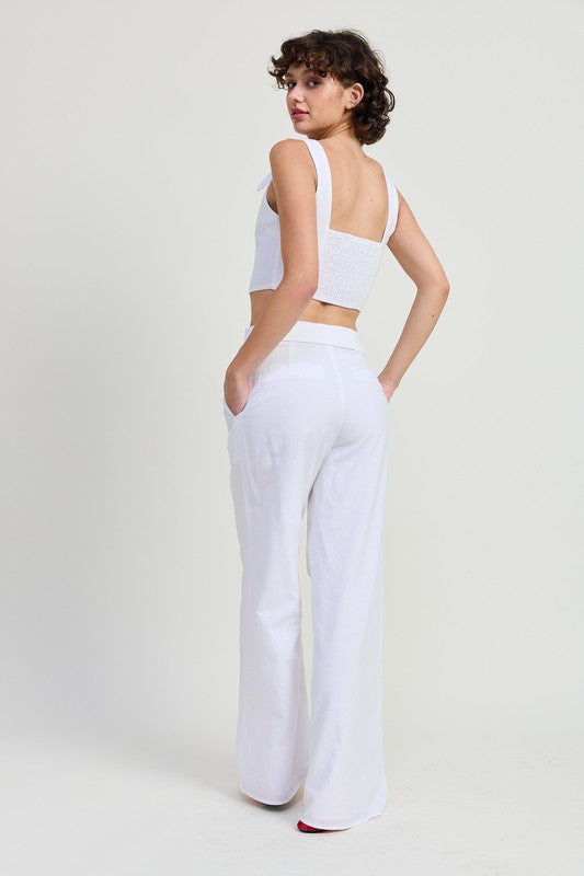 Emory Park Fold Over Pants with Wide Leg