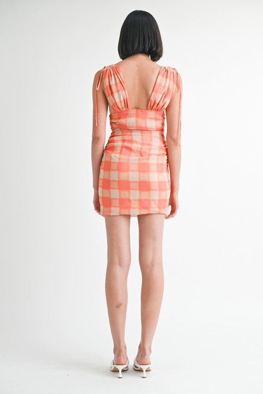 Emory Park Shirred Mini Dress with Shoulder Ties