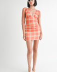 Emory Park Shirred Mini Dress with Shoulder Ties