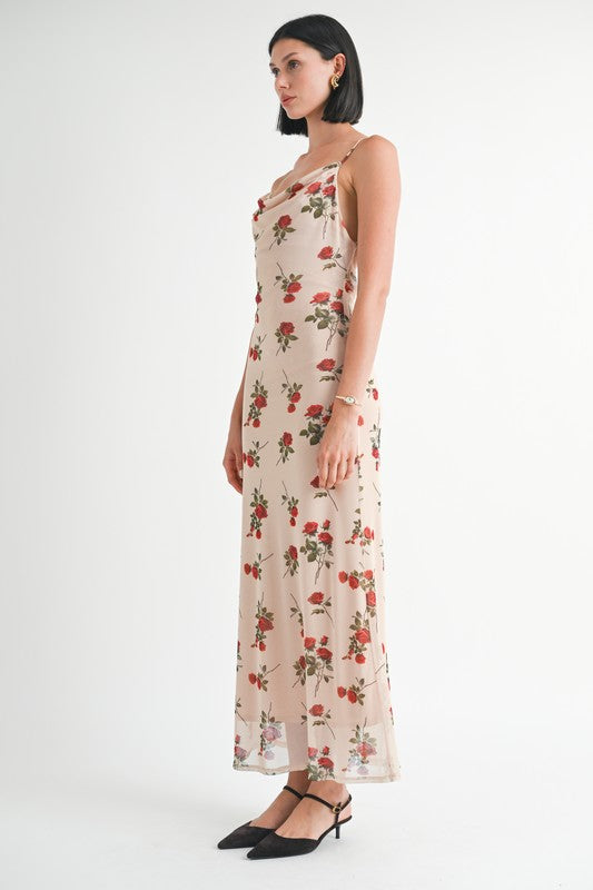 Emory Park Cowl Neck Maxi Dress with Open Back