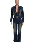 Women's Denim Sexy Jumpsuit by Claude