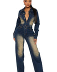 Women's Denim Sexy Jumpsuit by Claude