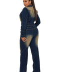 Women's Denim Sexy Jumpsuit by Claude