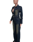 Women's Denim Sexy Jumpsuit by Claude