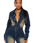 Women's Denim Sexy Jumpsuit by Claude