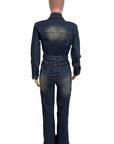 Women's Denim Sexy Jumpsuit by Claude