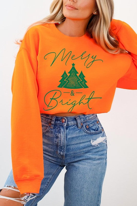 Merry &amp; Bright Graphic Fleece Sweatshirts