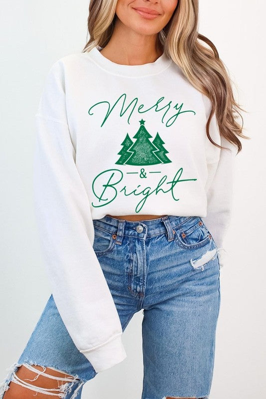 Merry &amp; Bright Graphic Fleece Sweatshirts