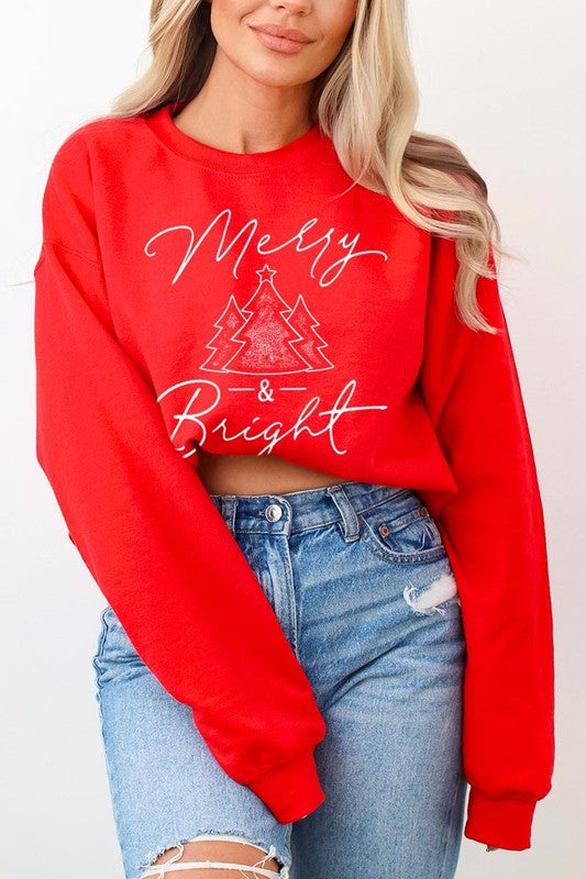 Merry &amp; Bright Graphic Fleece Sweatshirts