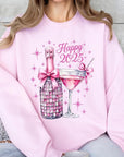 Happy 2025 New year Graphic Fleece Sweatshirts