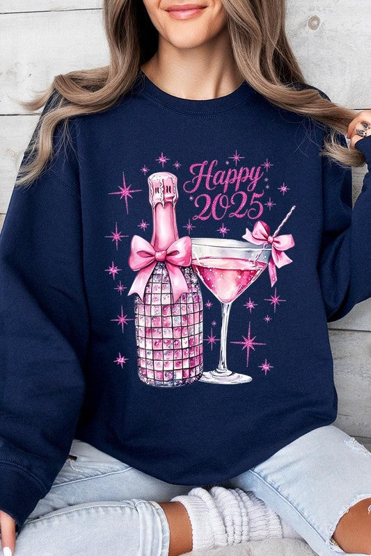 Happy 2025 New year Graphic Fleece Sweatshirts