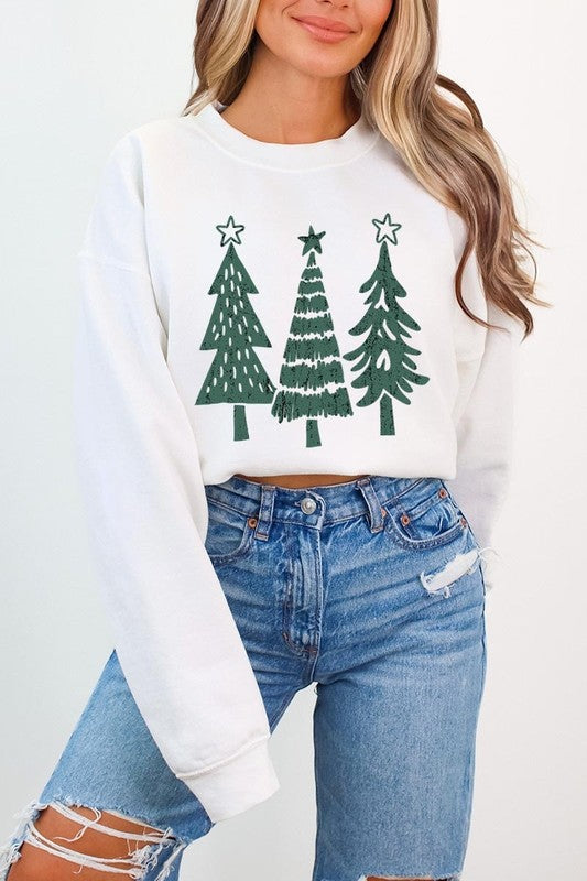 Christmas Trees Graphic Fleece Sweatshirts