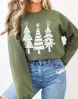 Christmas Trees Graphic Fleece Sweatshirts