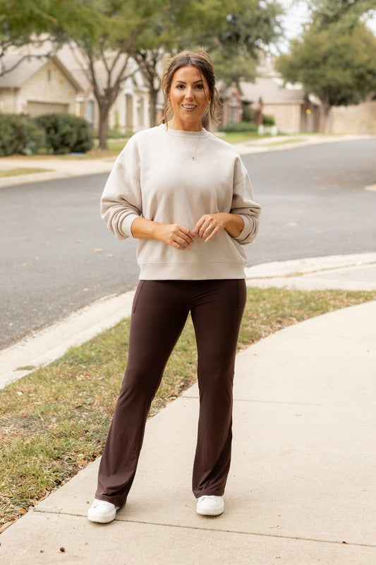 Julia Rose The Rhea Brown Bootcut Leggings