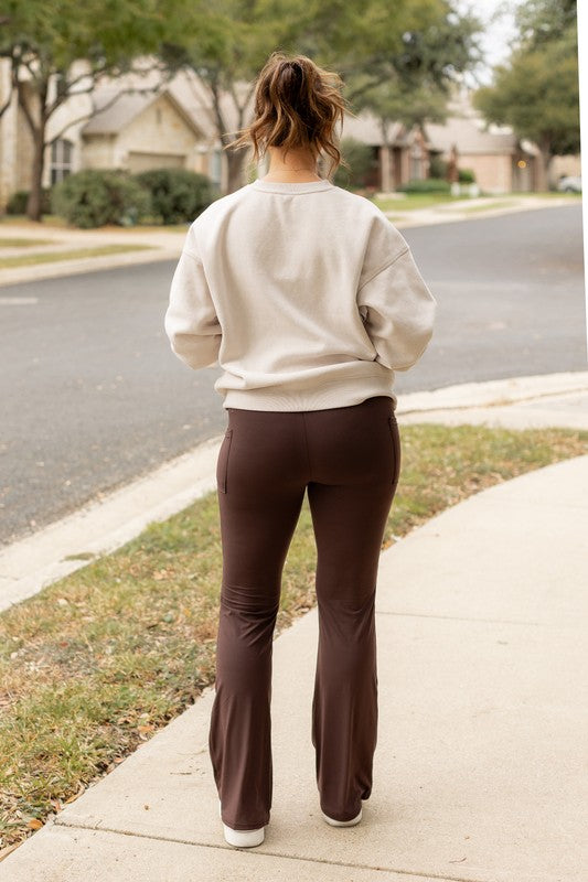 Julia Rose The Rhea Brown Bootcut Leggings