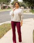 Julia Rose - The Maeve Maroon Bootcut Leggings