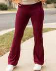 Julia Rose - The Maeve Maroon Bootcut Leggings