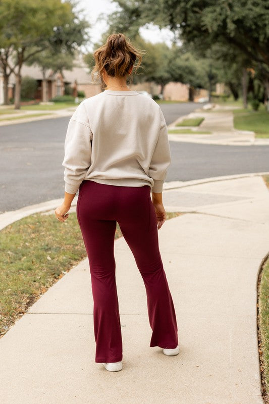 Julia Rose - The Maeve Maroon Bootcut Leggings