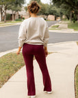 Julia Rose - The Maeve Maroon Bootcut Leggings