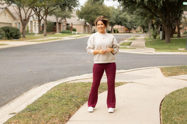 Julia Rose The Maeve Maroon Bootcut Leggings Round 2
