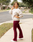 Julia Rose - The Maeve Maroon Bootcut Leggings