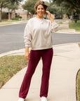 Julia Rose - The Maeve Maroon Bootcut Leggings