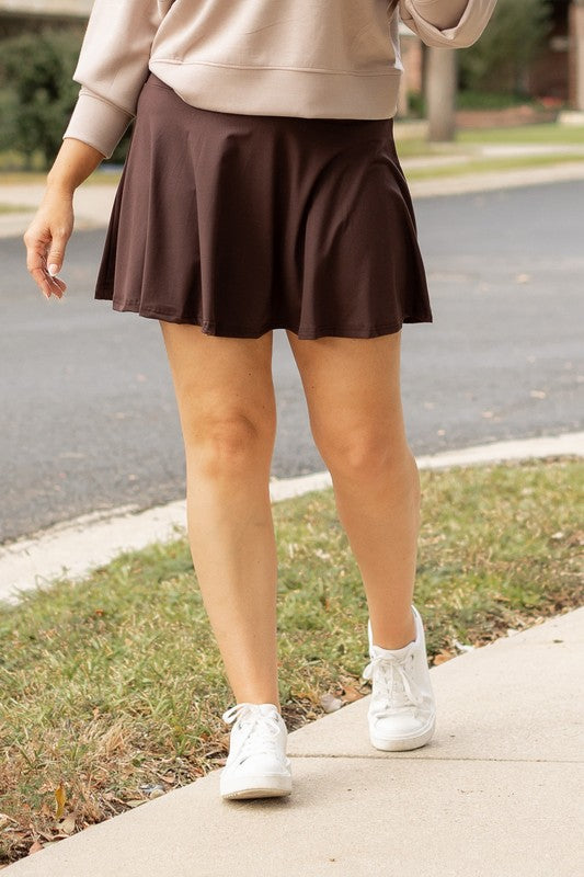 Julia Rose The Britt - Brown Skort