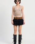 Emory Park Mini Belted Tiered Skort