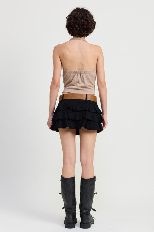 Emory Park Mini Belted Tiered Skort